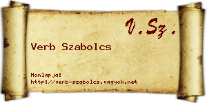 Verb Szabolcs névjegykártya